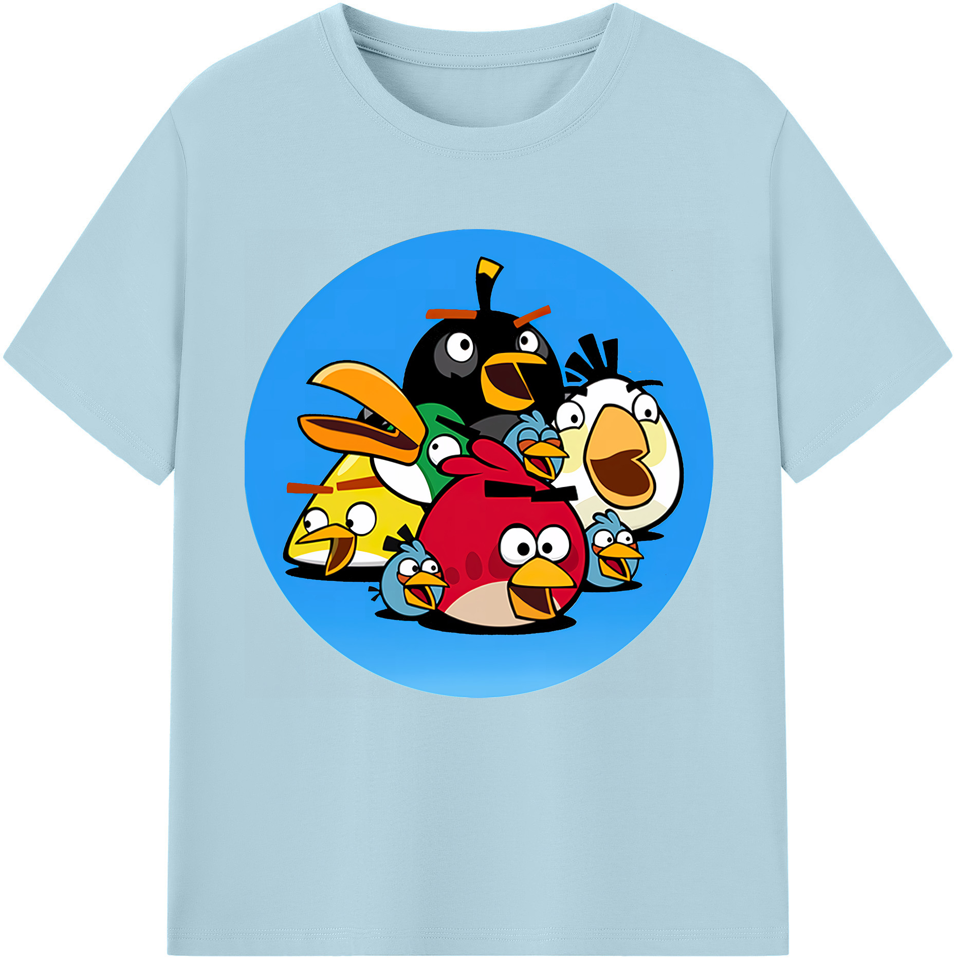 （画像用） Angry Birds アングリーバード 綿100％半袖Tシャツ（フロントプリント）